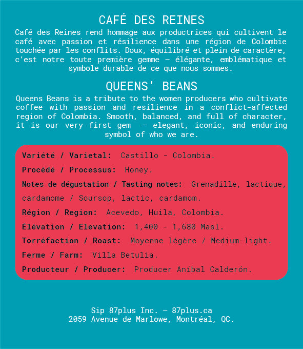 Queens' Beans - Women-led Castillo-Colombia 250g